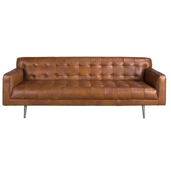 Диван Chester 3-местный из темно-коричневой кожи модель 6225