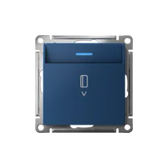 Выключатель карточный AtlasDesign 10А с подсветкой без задержки отключения механизм аквамарин SE ATN001114