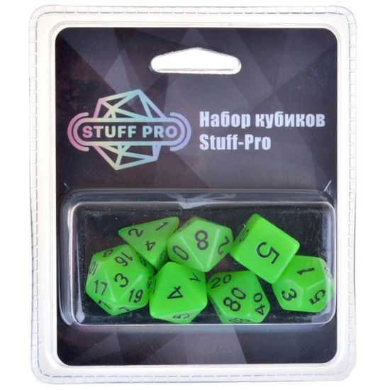 Набор кубиков Stuff-Pro светящийся зеленый