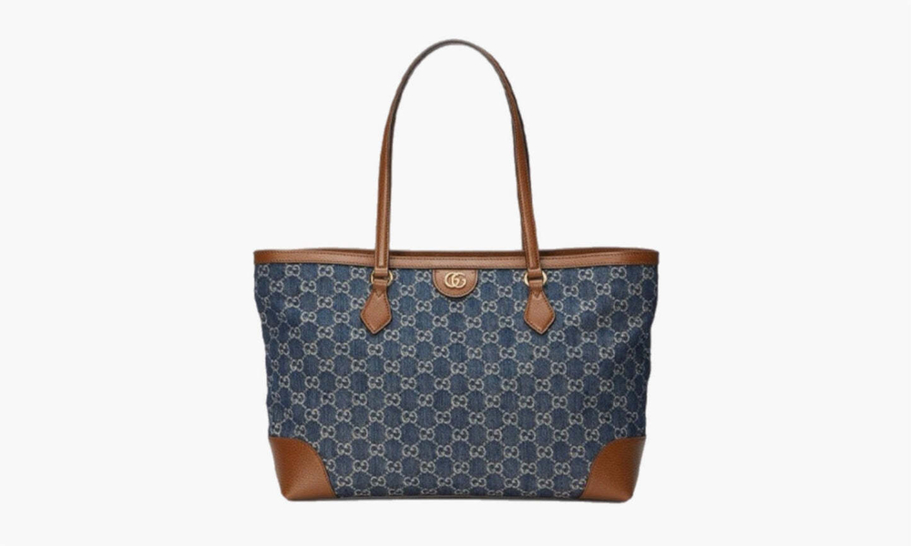 Сумка Gucci Ophidia Tote Canvas Bag "Blue/Brown"
