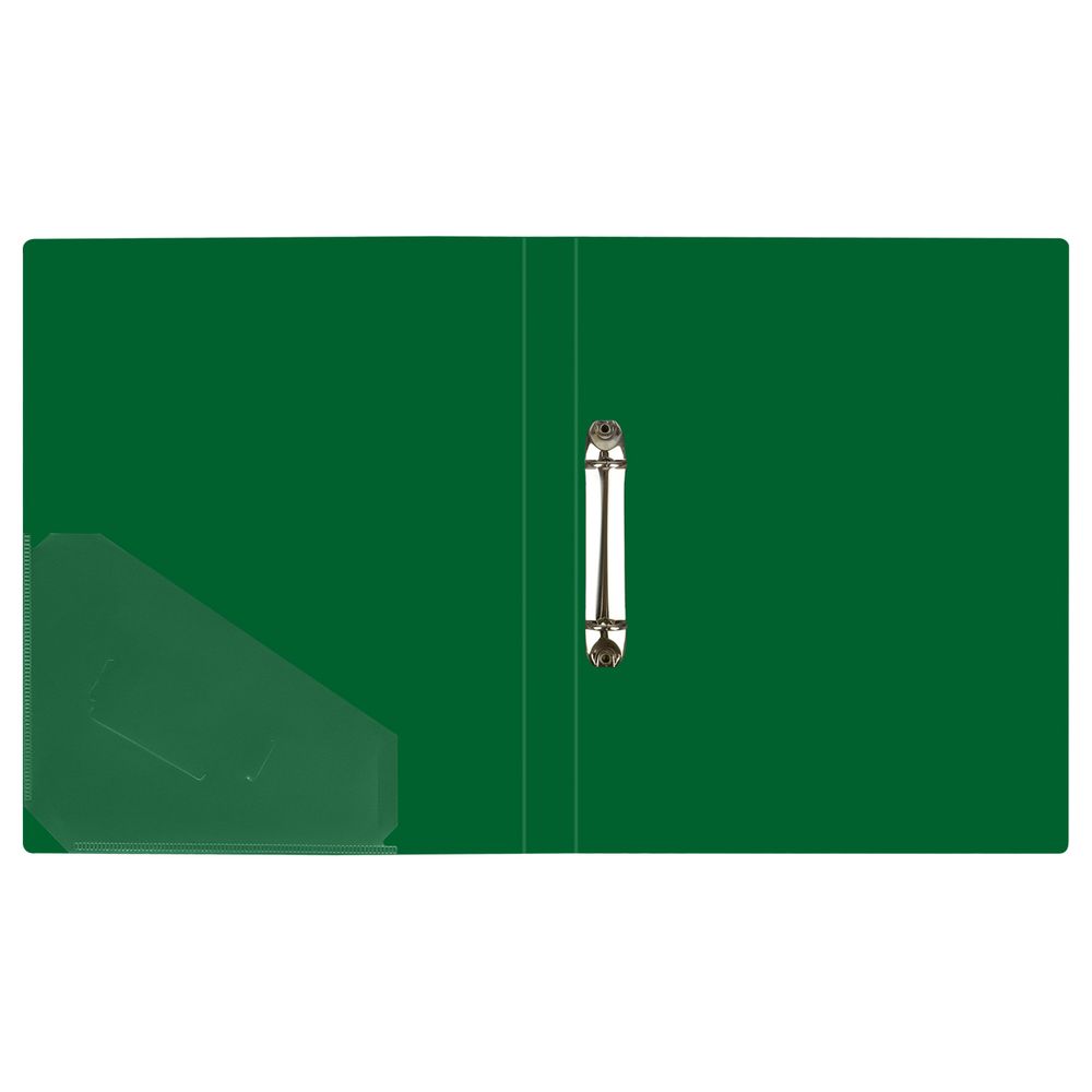 Папка на 2-х кольцах, 40мм, Стамм Стандарт, 700мкм, внутрен. карман, корешок с карманом, зеленая