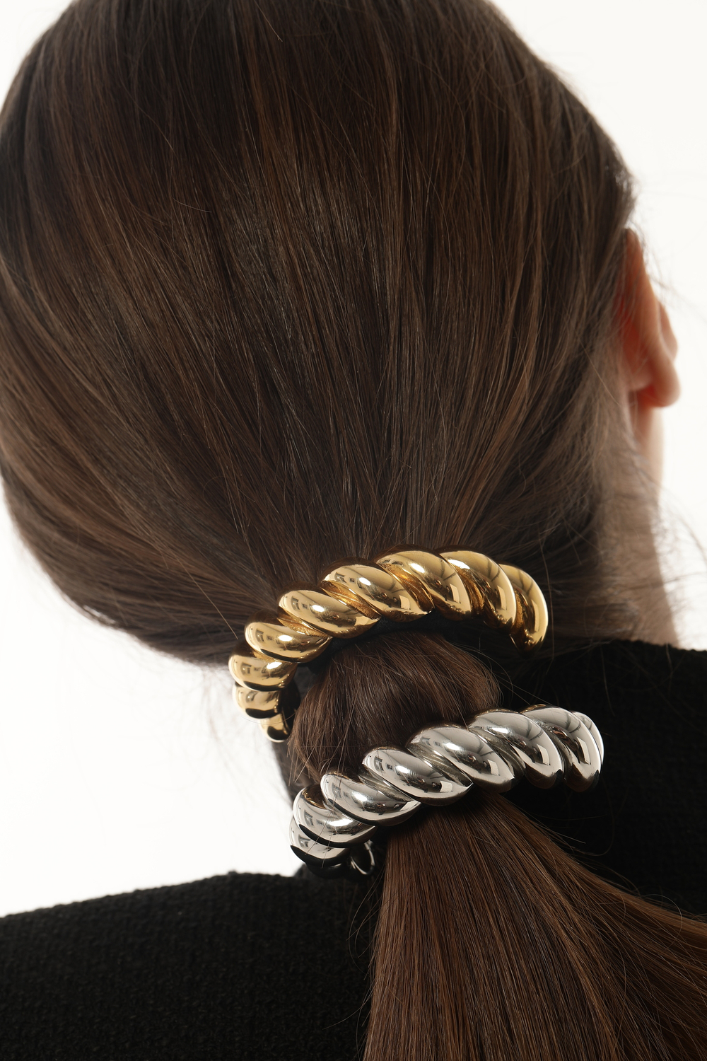 резинка со вставкой спираль, серебро