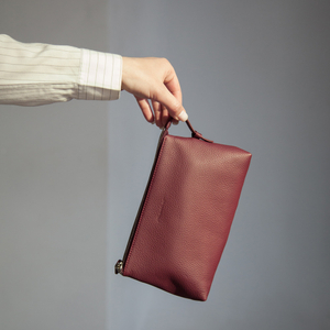 Косметичка Comete из кожи теленка, бордового цвета