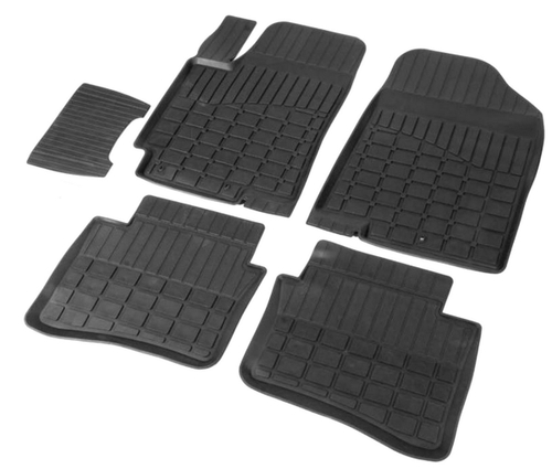 Коврики в салон автомобиля Rival для Chevrolet Niva I поколение рестайлинг 2009-2020/Lada Niva 2123 2020-2021/Niva Travel 2021-н.в., литьевой полиуретан, с крепежом, 4 части, 61004001