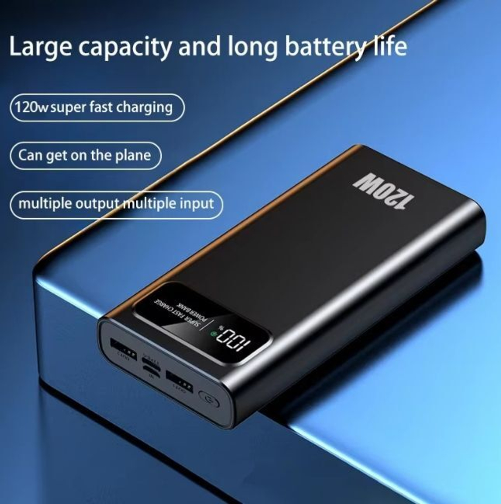 Внешний аккумулятор Powerbank для 2 устройств. Режим быстрого заряда.