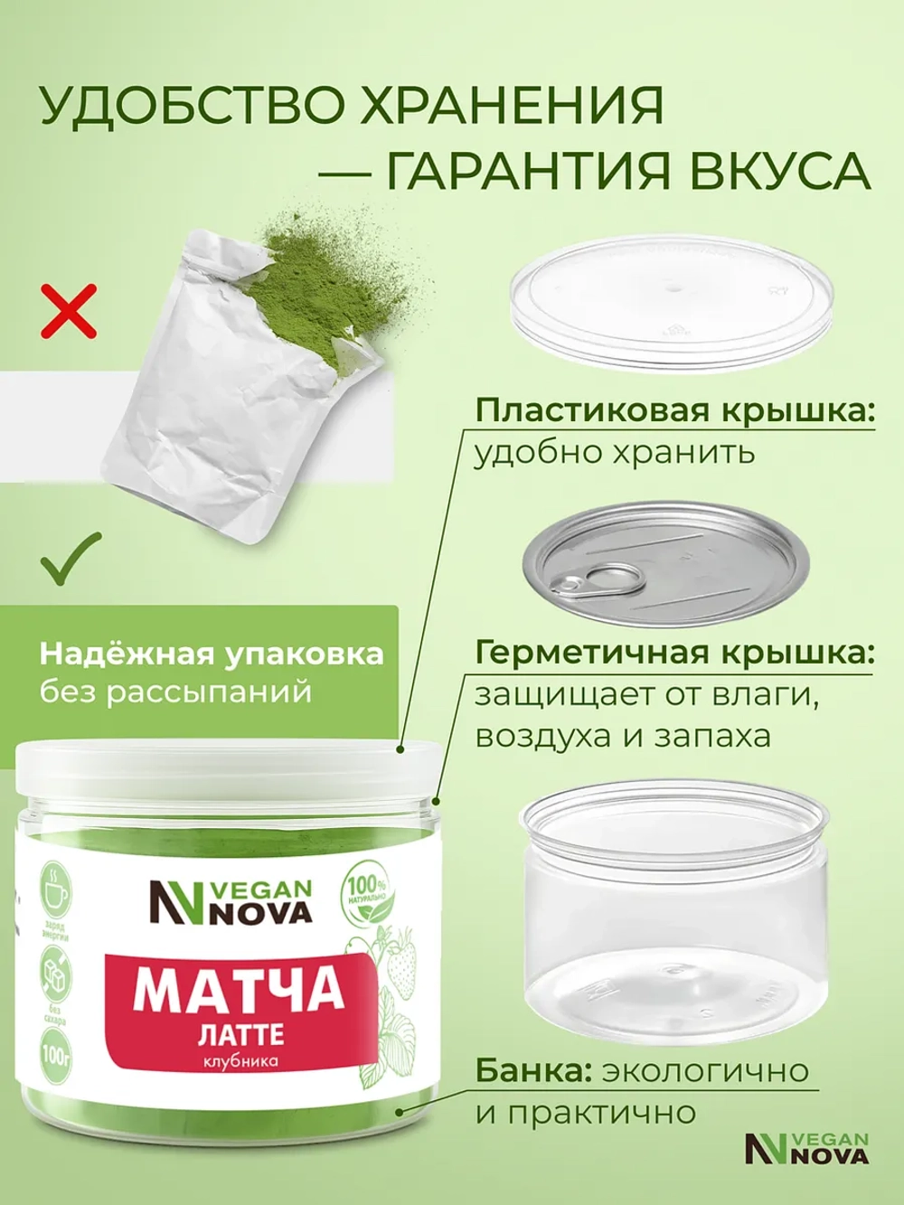 Матча латте клубника (100гр)