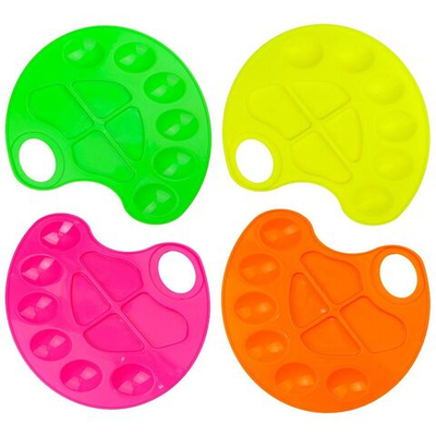 Палитра овальная, 10 ячеек Calligrata Фонарики , неоновые цвета, МИКС