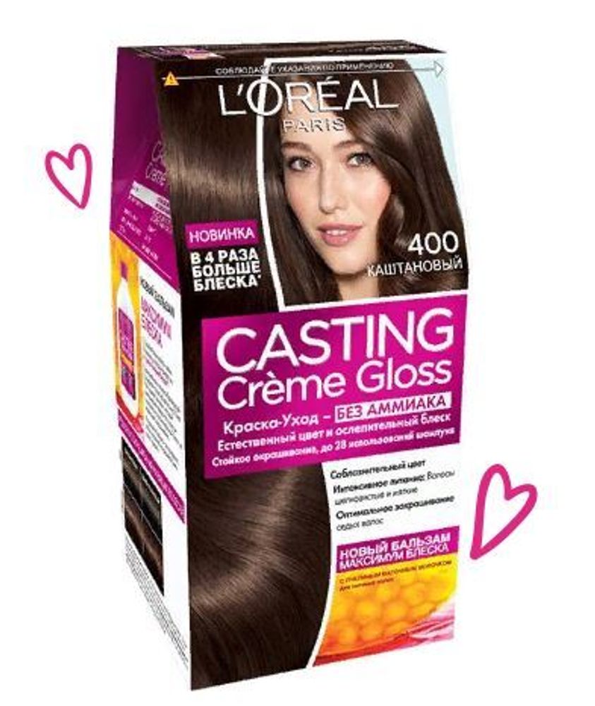 L&#39;Oreal Paris Краска для волос Casting Creme Gloss, тон №400, Каштановый, 180 гр