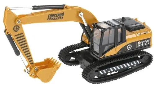 Гусеничный экскаватор, длина 17,5см, металлическая модель свет + звук