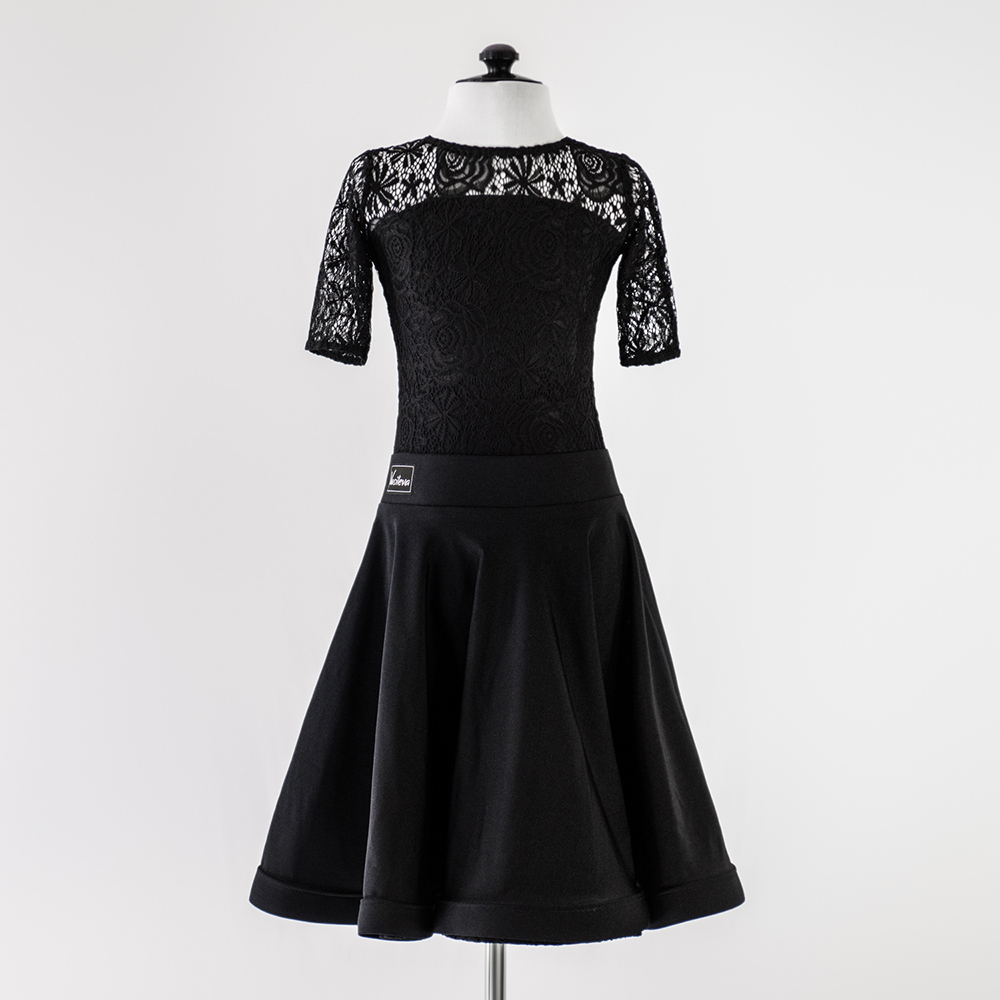 платье для танцев с гипюром