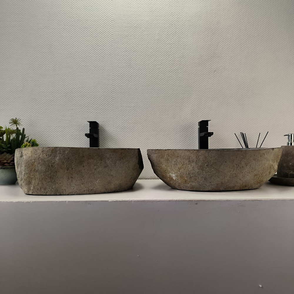 Раковина из речного камня ПАРА! RS-63838 54*47*15 2шт 0127