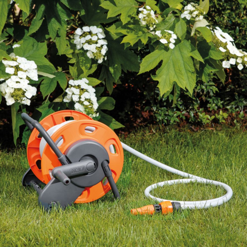 Катушка для шланга GF GF80005846 MINI CONCEPT PLUS механическая переносная в комплекте со шлангом 1/2 15м