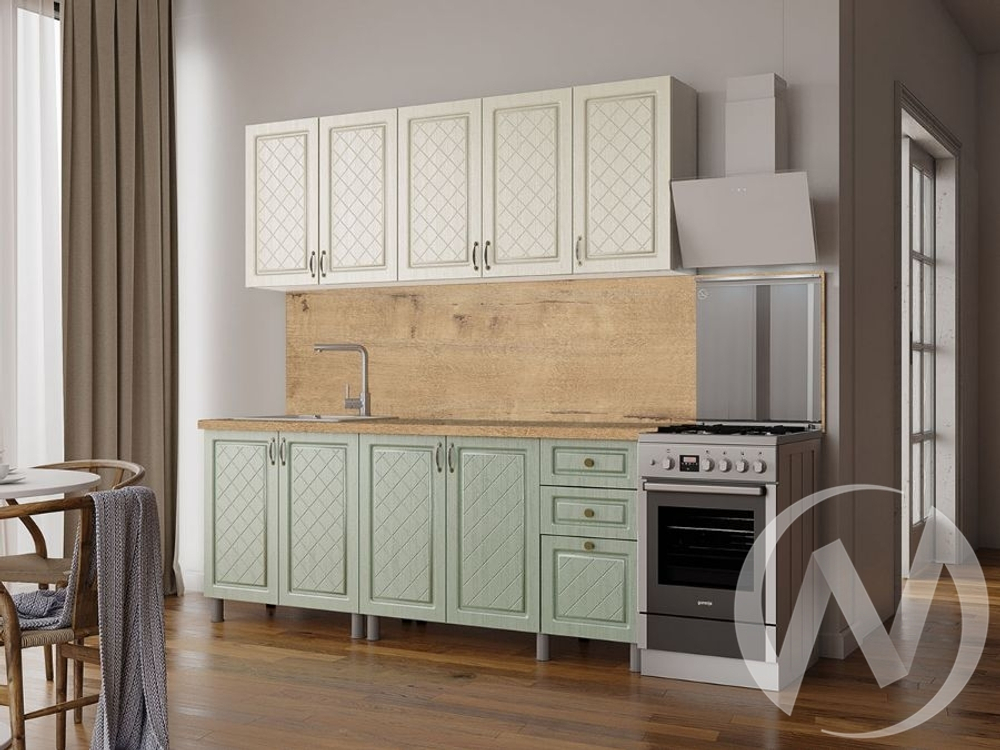 Кухня Вильма 2.0м 38мм дуб бунратти