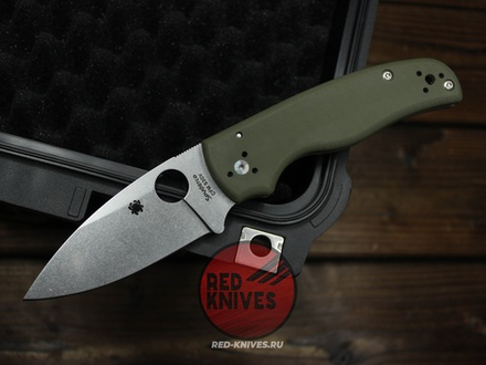 Нож Spyderco Shaman FP - рукоять зеленый OD G10, клинок плейн