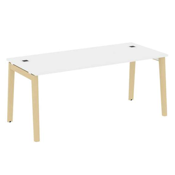 Onix Wood Direct Стол руководителя OW.SRR-5.8 Белый Бриллиант/Дуб Светлый/Металл Белый 1780*800*750