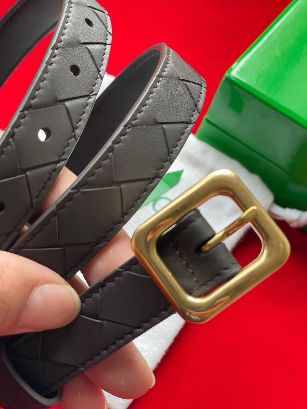 Ремень с крупным клетчатым плетением