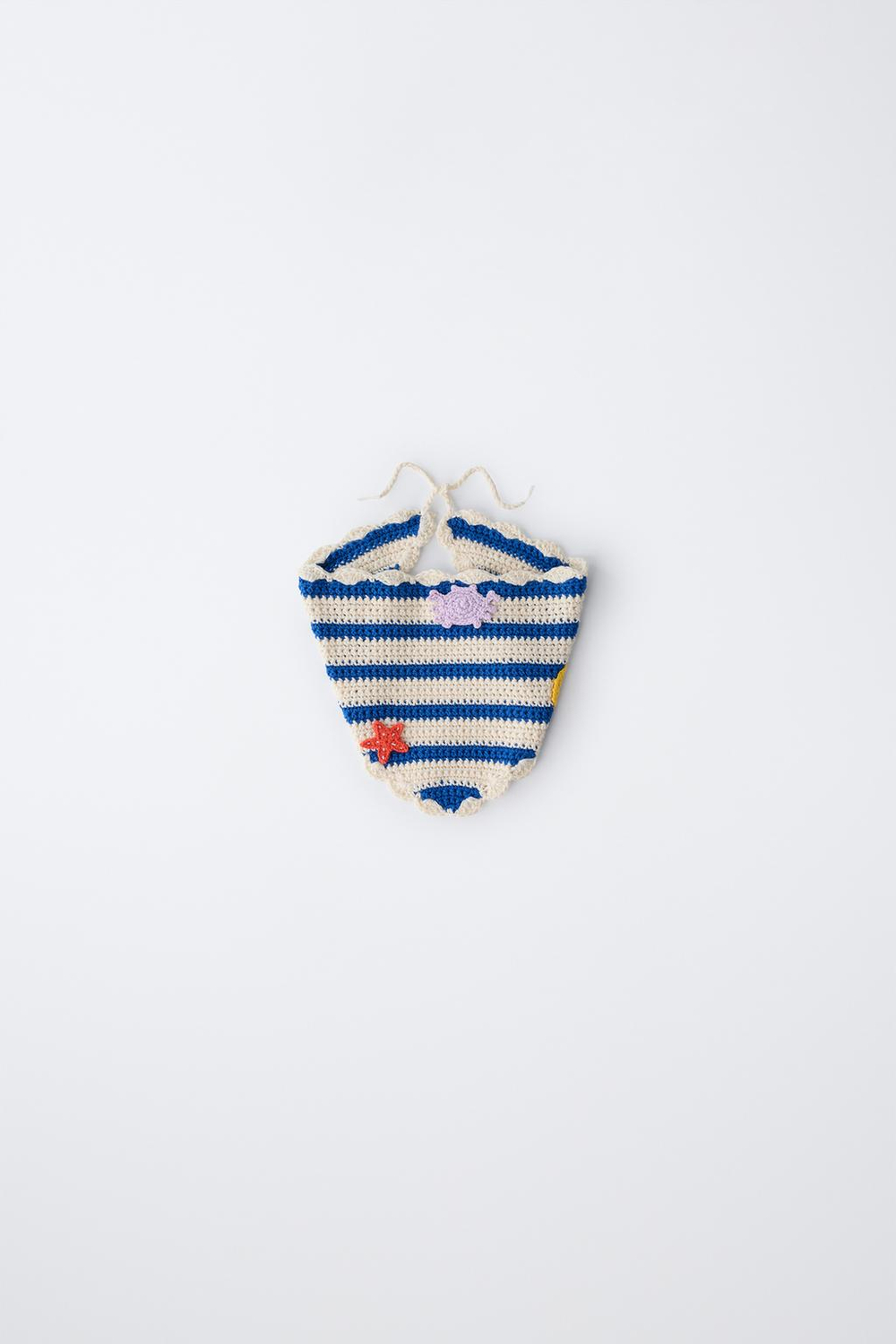 ZARA Х CASA LAWA ТРИКОТАЖНАЯ БАНДАНА, СИНИЙ/БЕЛЫЙ