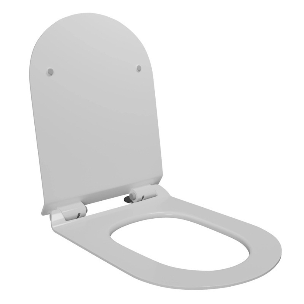 Сиденье для унитаза-моноблока WAVE STAR дюропласт, микролифт, БЕЛЫЙ глянец NEW