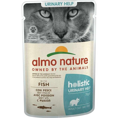 Almo Nature консервы для кошек "профилактика МКБ" с рыбой 70 г пакетик (Holistic Urinary Help)