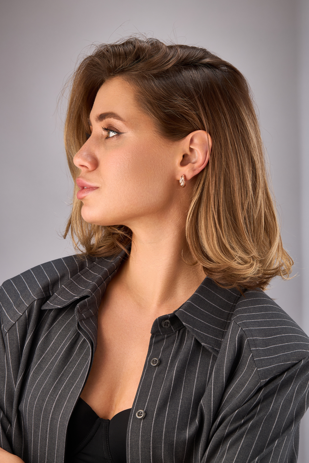 Серьги серебряные позолота 585