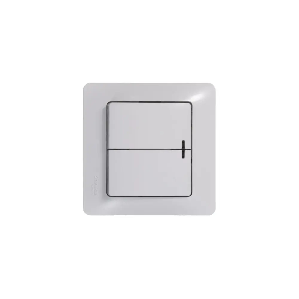 GLOSSA 2-клавишный ВЫКЛЮЧАТЕЛЬ с подсветкой, сх.5а, 10АХ, механизм, БЕЛЫЙ