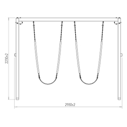 Деревянные качели с двумя гибкими качелями