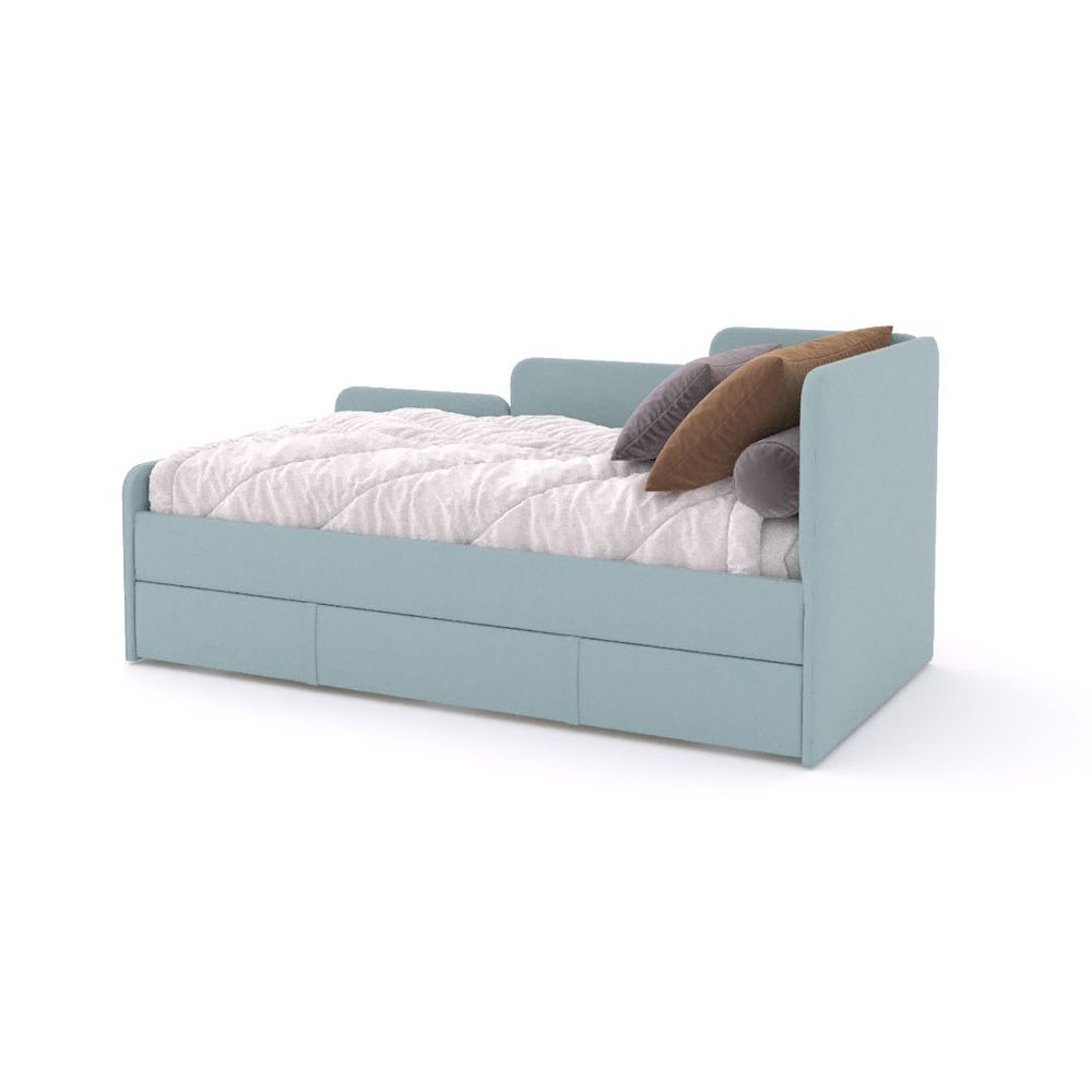 Кровать детская тахта 160х80 см с ящиком (лайт блю Беверли)