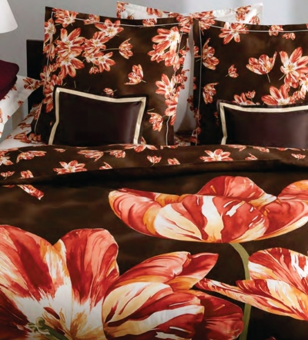 Постельное белье 2 спальное евро Mirabello Beatrix шоколад Италия
