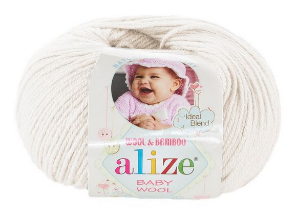 Пряжа Baby wool ( Alize) 62 Кремовый, фото