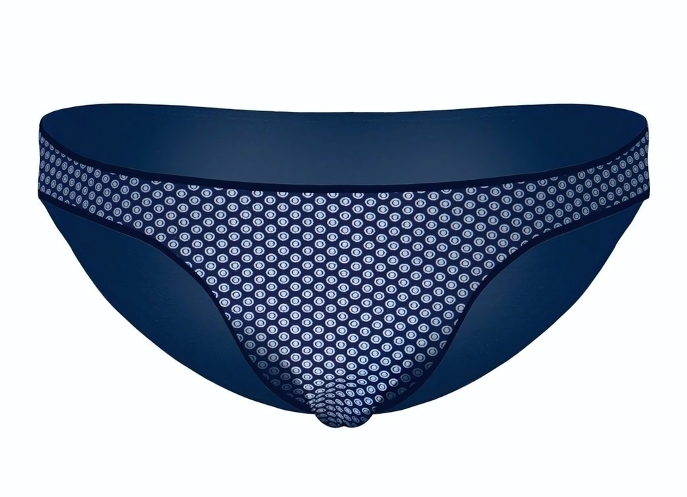 Темно-синие трусы-слипы в двойной горох (Размер: S) (Цвет: темно-синий)