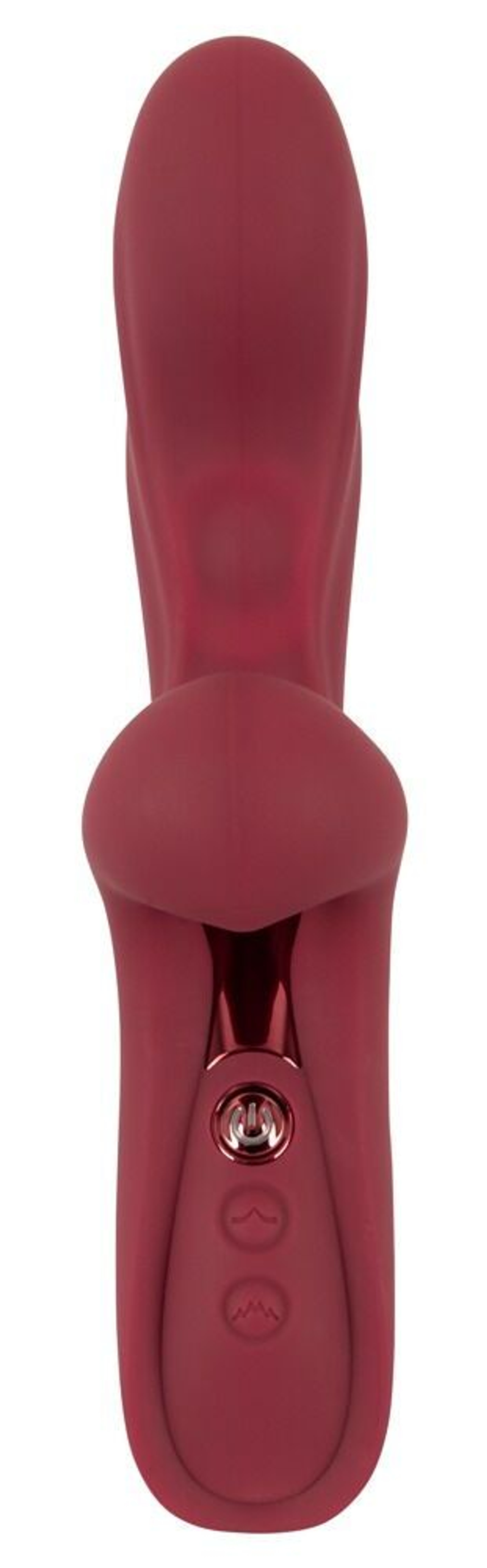 Малиновый вибратор-кролик с функцией постукивания 2 Function Rabbit Vibrator - 22,3 см. (Цвет: малиновый)