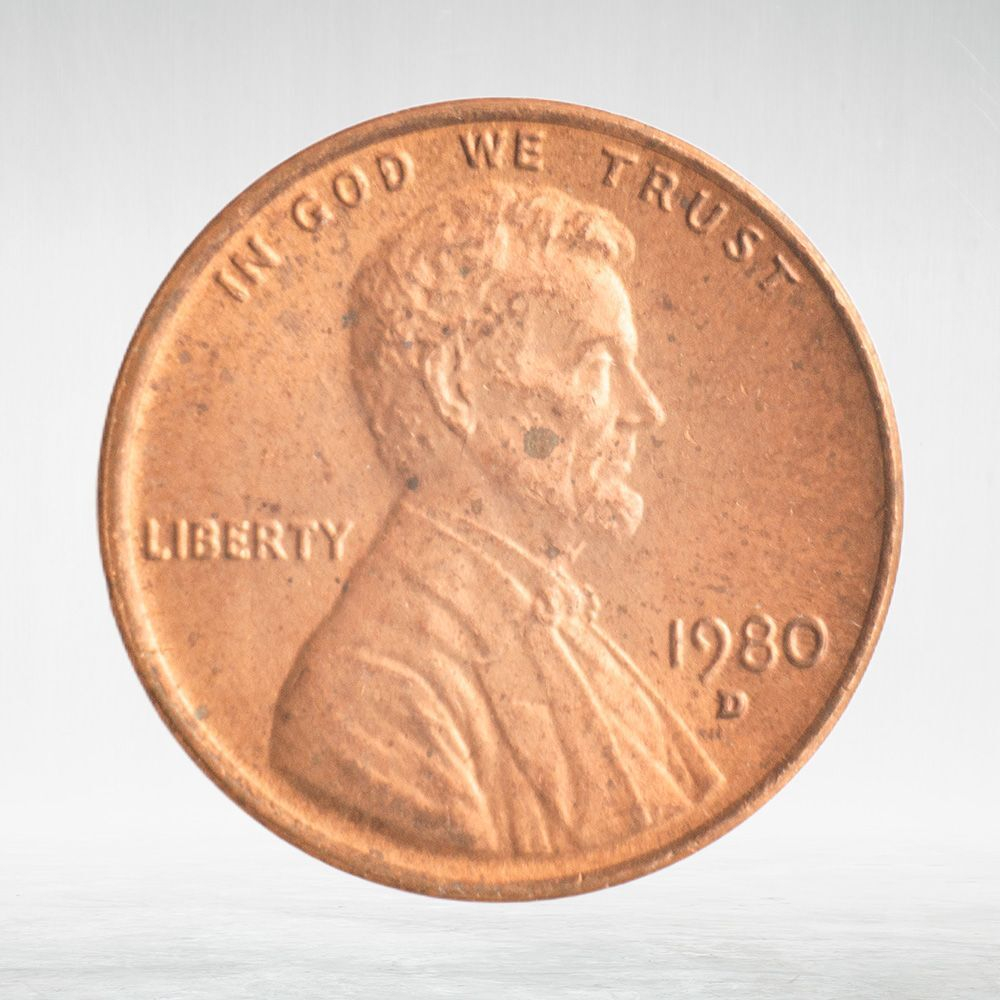 USA, 1 Cent, 1980 - Lincoln Memorial Cent, VF