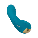 Голубой вибратор Tara с вакуумной стимуляцией и функцией постукивания (Цвет: голубой)