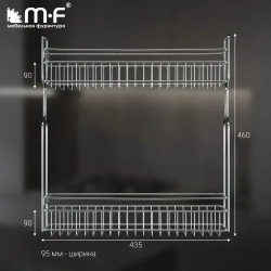 Бутылочница в нижнюю базу 150 мм с доводчиком, левая
