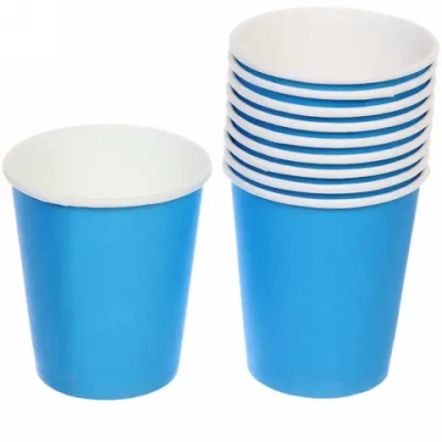 Стакан бумажный 0,2л в наборе 10 шт «Голубой»