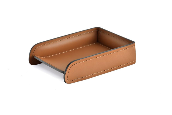 Лоток А6 горизонтальный из кожи цвет ТАБАК