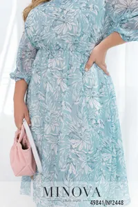 Платье 2448-голубой Minova
