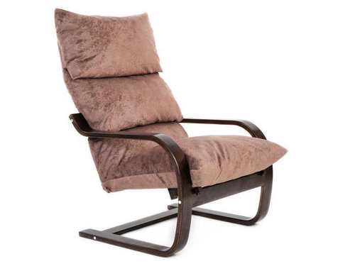 Кресло Онега 2 ткань капучино, каркас венге структура МЕБЕЛИК