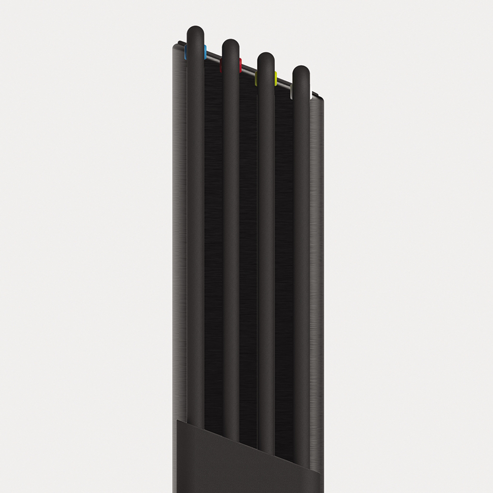 Набор разделочных досок в подставке folio steel, черный, 4 шт.