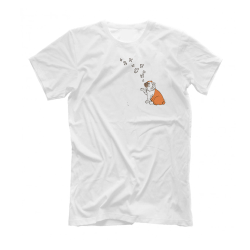 Футболка "Английский бульдог с бабочками"