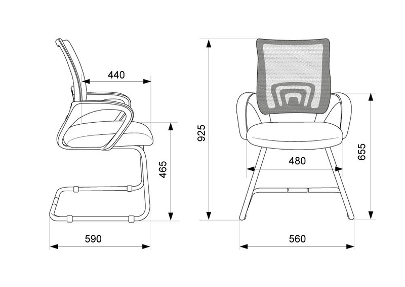 Кресло офисное для посетителя CH-695N-AV черный