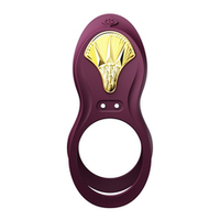 Фиолетовое эрекционное виброкольцо для пар с пультом ДУ + управление через приложение Zalo Bayek Vibrating Couples Ring Velvet Purple