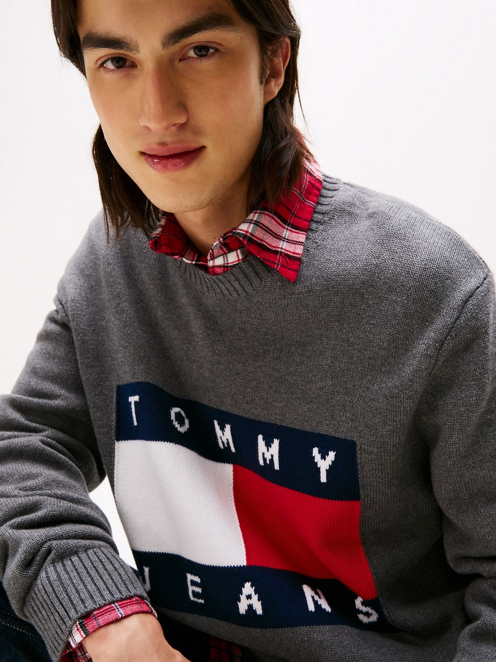 Свитер Tommy Jeans Intarsia Flag Logo Black Heather
