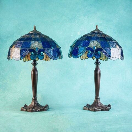 Винтаж: Парные настольные лампы «Тиффани»