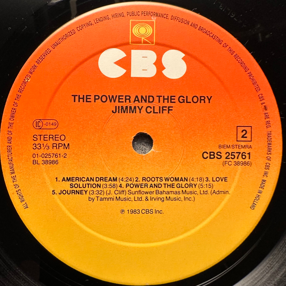 Jimmy Cliff - The Power And The Glory (Голландия 1983г.)
