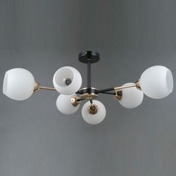 Люстра на штанге ILLUMICO LIBRA IL0715-6CSQ-24 BK GD LIBRA