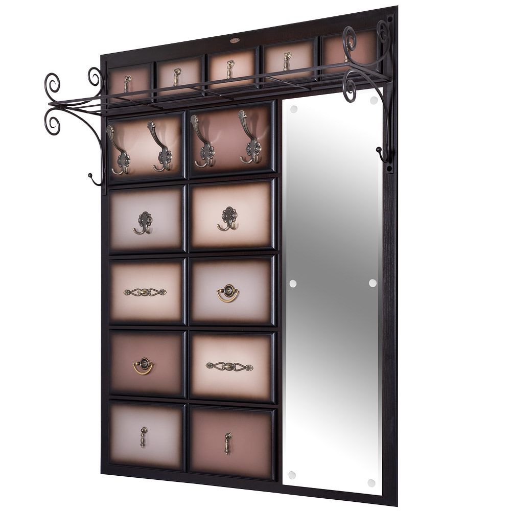 Вешалка настенная Пандора 4 Орех Оберджин Шоколад