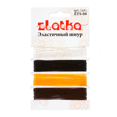 "Zlatka" Эластичный шнур ETS-08 d 0.8 мм 4 шт №01 ассорти