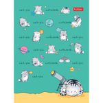 Блокнот МАЛЫЙ ФОРМАТ (105х145 мм) А6, 24 л., скоба, мелованная бумага, HATBER, "Приключения Кота" (16 дизайнов), 24Б6В1