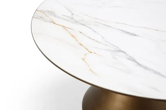 Журнальный столик Verdo Ø90х46 см, белая керамика